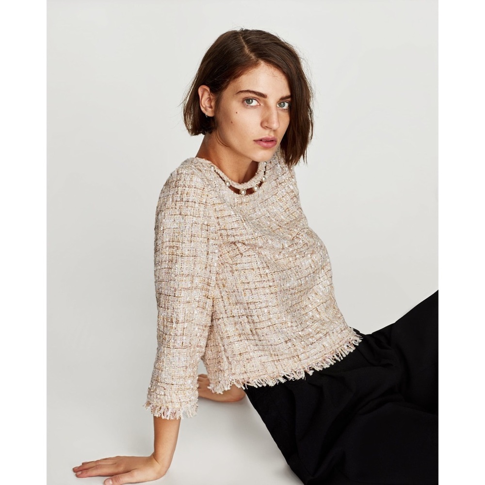 Zara Tweed Top